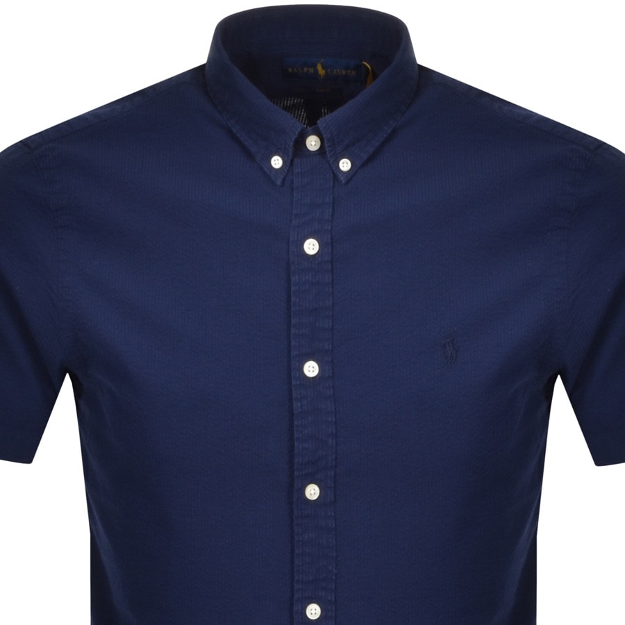Alternative Image for ProductRalph Lauren Slim Fit Short Sleeve Shirt Navy2
